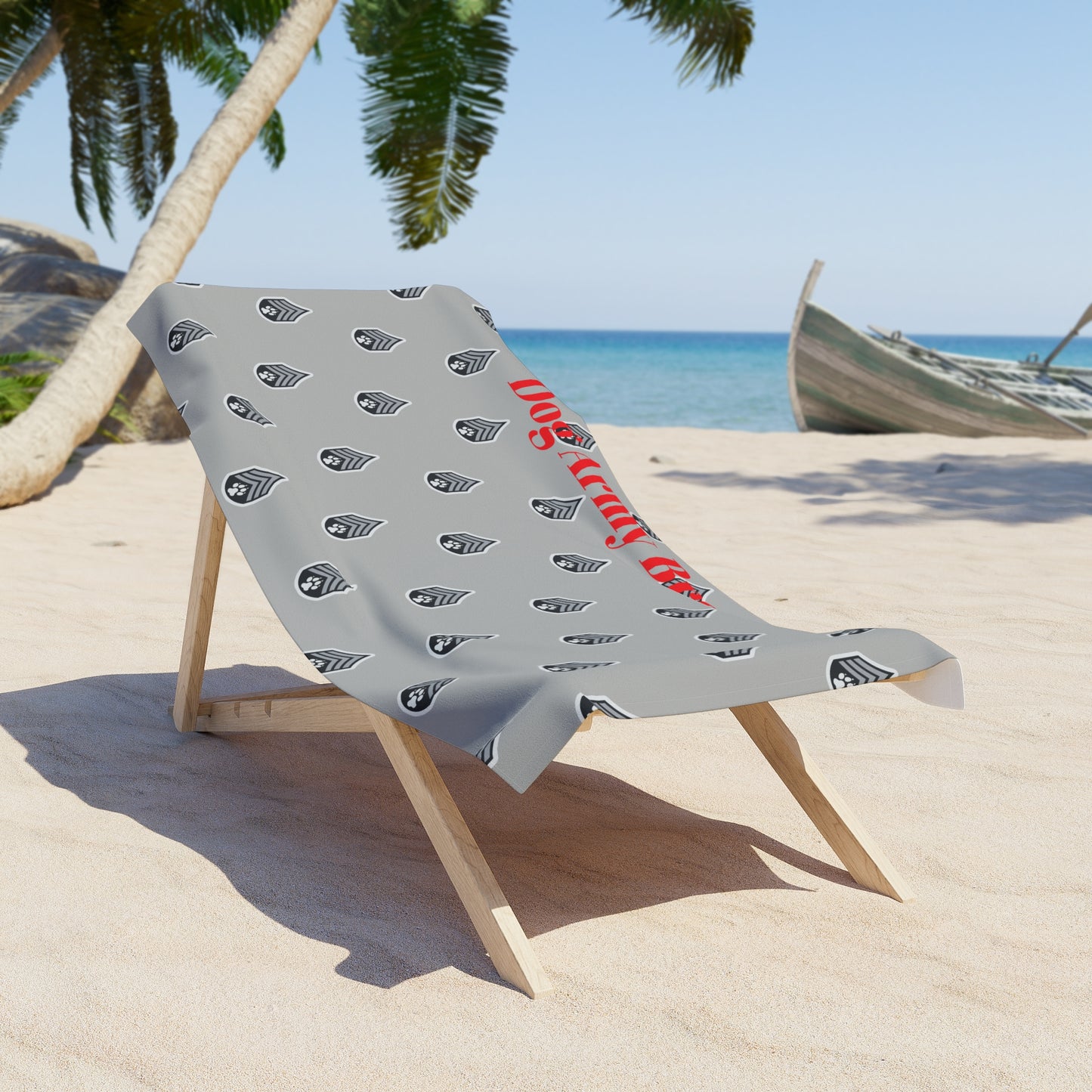 Dog Army Beach Towel