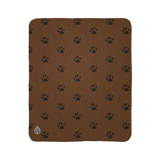 Dog Army Paw Fleece Sherpa Blanket Stay Warm this Winter