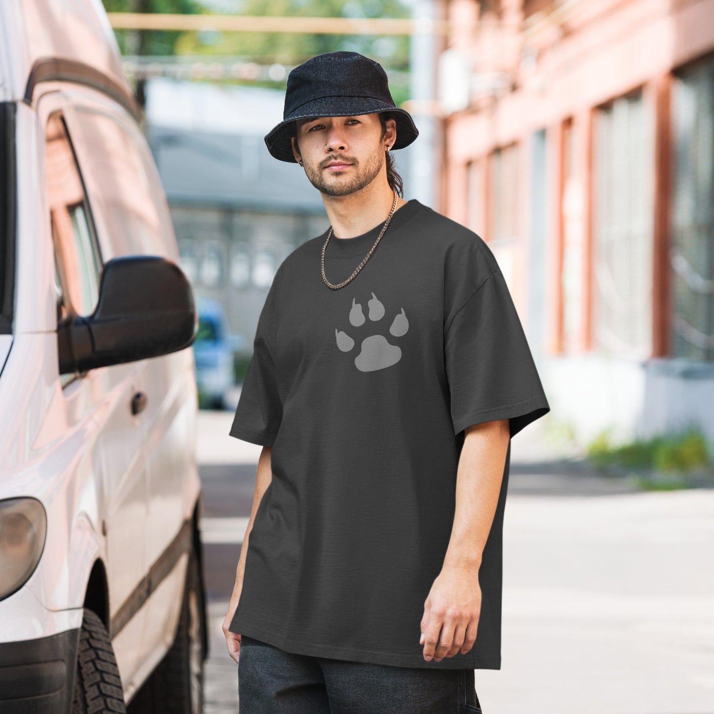 Dog Army Oversized Paw faded t-shirt