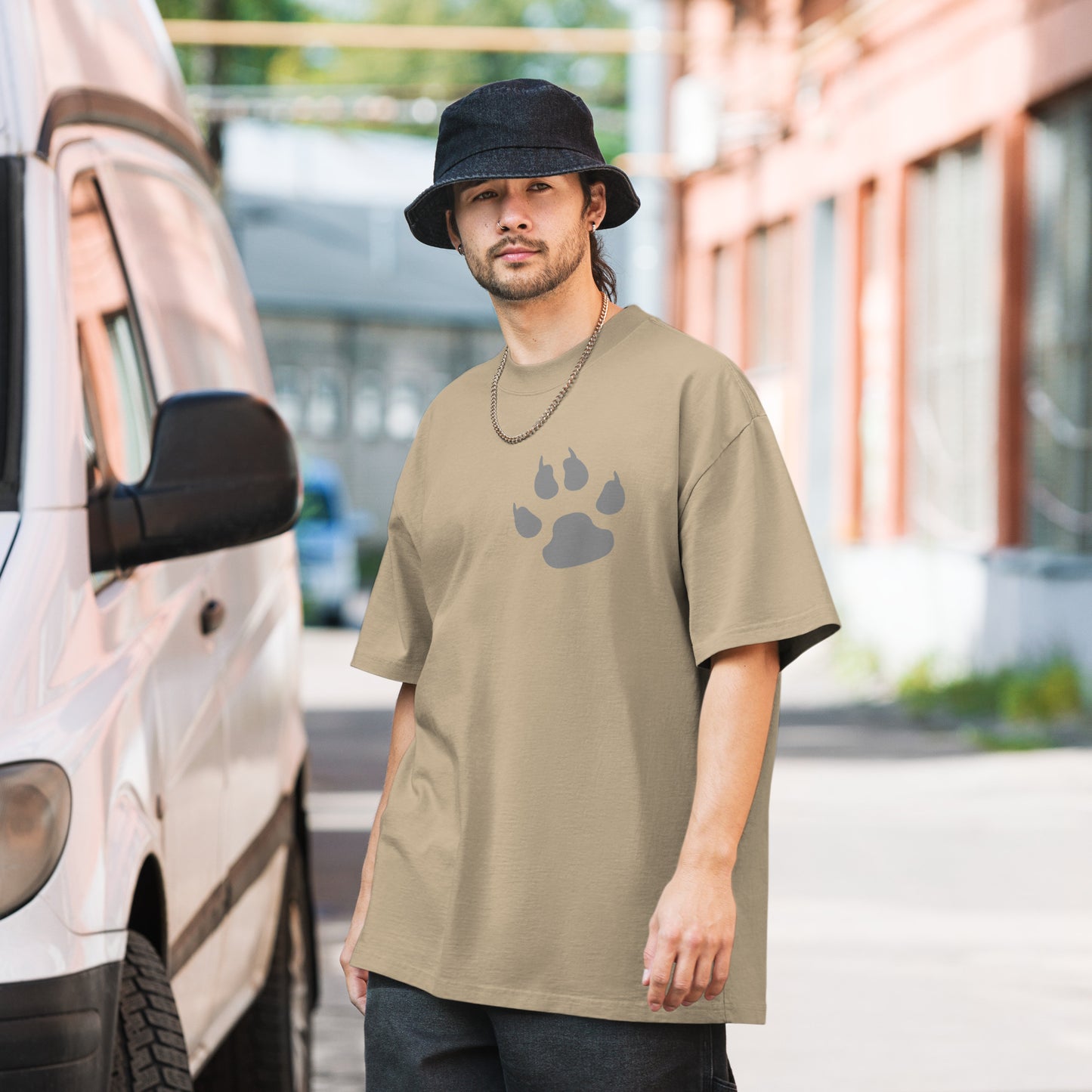 Dog Army Oversized Paw faded t-shirt